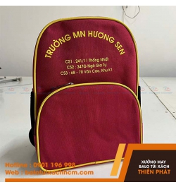 Balo học sinh mầm non in logo giá xưởng