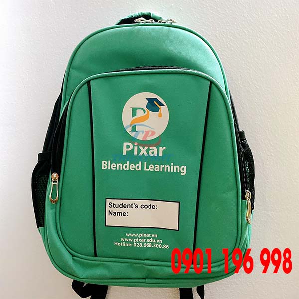 Xưởng may balo trung tâm ngoại ngữ cao cấp in logo