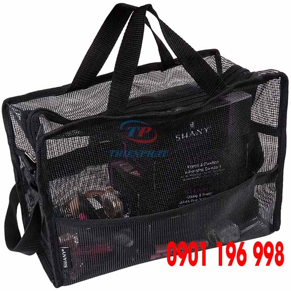Sản xuất túi lưới nhựa quà tặng màu đen giá rẻ