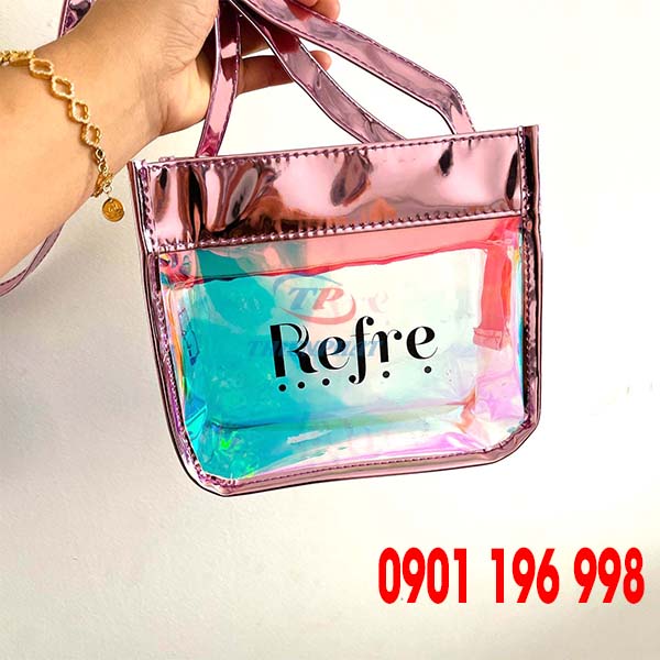 Xưởng may túi nhựa hologram ánh kim đeo chéo